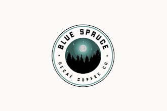 design monogram tasting decaf cafe coffee logo