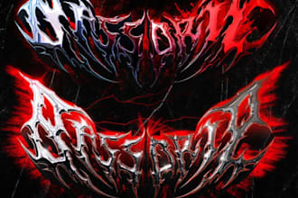 design a logo with dripping blood metal effects