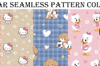 create professional kids textile seamless patterns