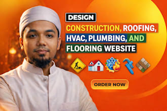 design construction, roofing, hvac, plumbing, and flooring website