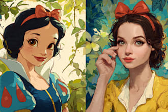 draw your portrait into a disney style cartoon