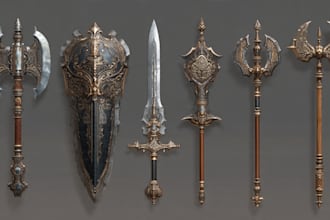 draw your weapon concept art in awesome details