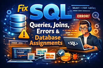 fix sql queries, joins, errors and database assignments