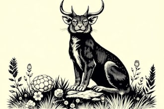 create animal linocut tshirt design for brands