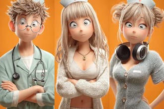 do custom cartoon illustration or character