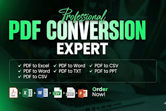 convert PDF to excel, word, CSV, powerpoint or google sheets