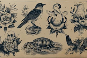 create a traditional style tattoo design