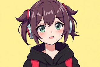 design a custom pngtuber avatar or png tuber in anime style