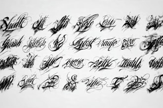 create lettering, script, calligraphy tattoo designs