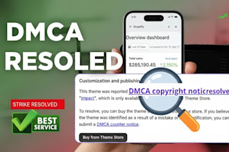 resolve shopify theme dmca strike