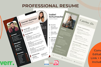 design a professional resume and CV using canva