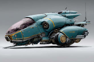 design scifi futuristic vehicle aircraft spaceship for you