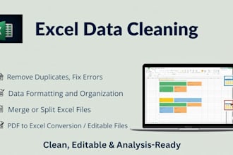 clean, format, merge, split excel data