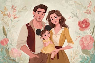 do a disney family portrait