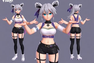 design and rig live2d vtuber model for vtuber character art