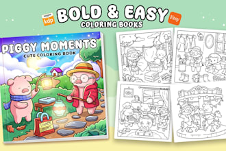 draw cozy, bold and easy coloring book pages for kids or adults