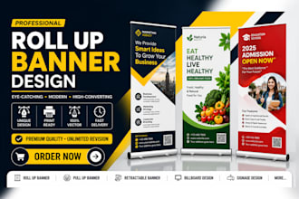 design roll up banner, retractable banner, pull up banner, pop up banner