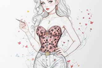 design pin up girl and pin up girl illustration