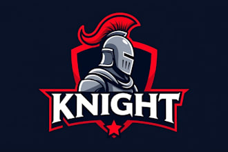 design high quality knight helmet logo just in 12 hours
