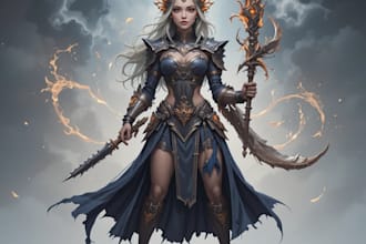 draw a d and d character art character modeling