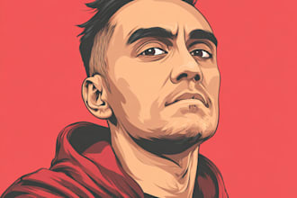 draw cartoon vector portrait with your face