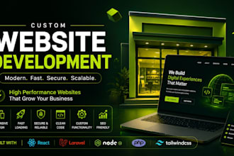 build a custom responsive website using react laravel node js and tailwind
