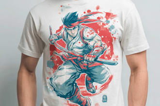 draw t shirt design on graffiti art, japanese art