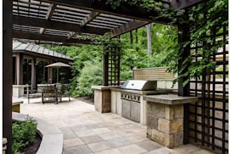 design hardscape outdoor kitchen pergola as a landscape architect