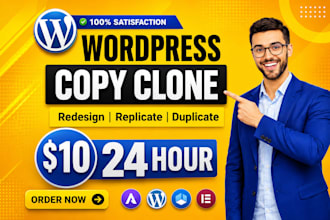 copy clone, redesign or recreate any website into wordpress