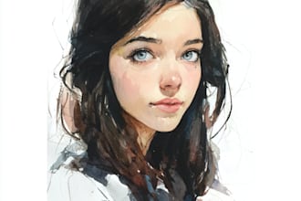 draw and paint an original watercolor portrait