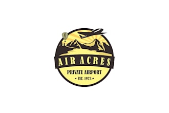 make vintage private airport logo for monument and entrance
