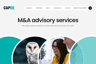 design m and a website , mergers and  acquisitions advisory website