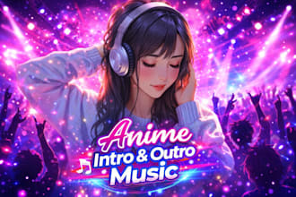 create your anime style intro or outro theme for youtube, streams and vtubers