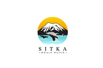 design outdoor adventure whale watch logo