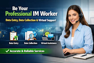 be your professional im worker data entry data collection and visual support