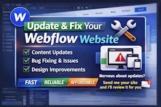 update, edit webflow website, webflow website redesign, webflow content update