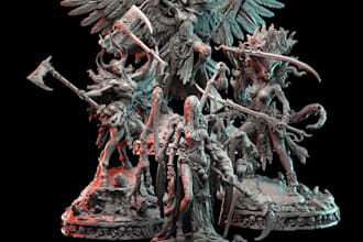 sculpt custom 3d miniatures warhammer figurine and creatures for 3d  printing