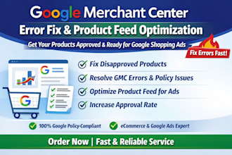 optimize product feed and fix errors for google merchant center ads