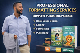 provide book formatting services for kindle paperback and hardcover formats