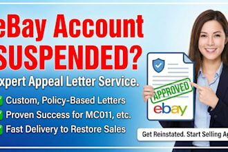 reinstate your suspended ebay account with professional appeal letter