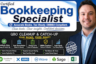 do quickbooks online cleanup, setup xero, catch up with bank reconciliation