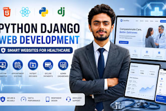 develop django web applications for hospitals, doctors and healthcare startups