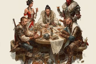 design custom dnd party portraits and group art