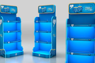 do 3d retail product stand, fsu, posm and retail designs