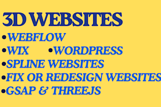 build 3d interactive landing page with webflow wix gsap threejs and spline