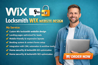 design a professional locksmith wix website wix landing page to generate leads