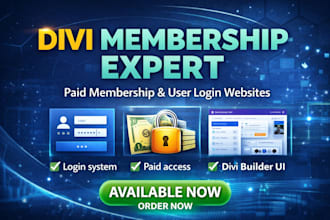 build or fix a paid divi wordpress membership website with user login