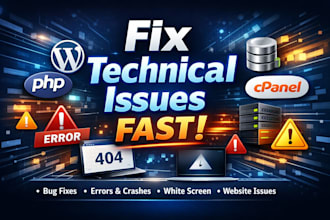 quickly fix technical issues on wordpress websites