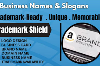 create winning brand name catchy slogan for business name and trademark filling