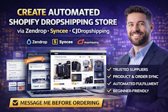 create automated shopify dropshipping store via zendrop syncee cjdropshipping